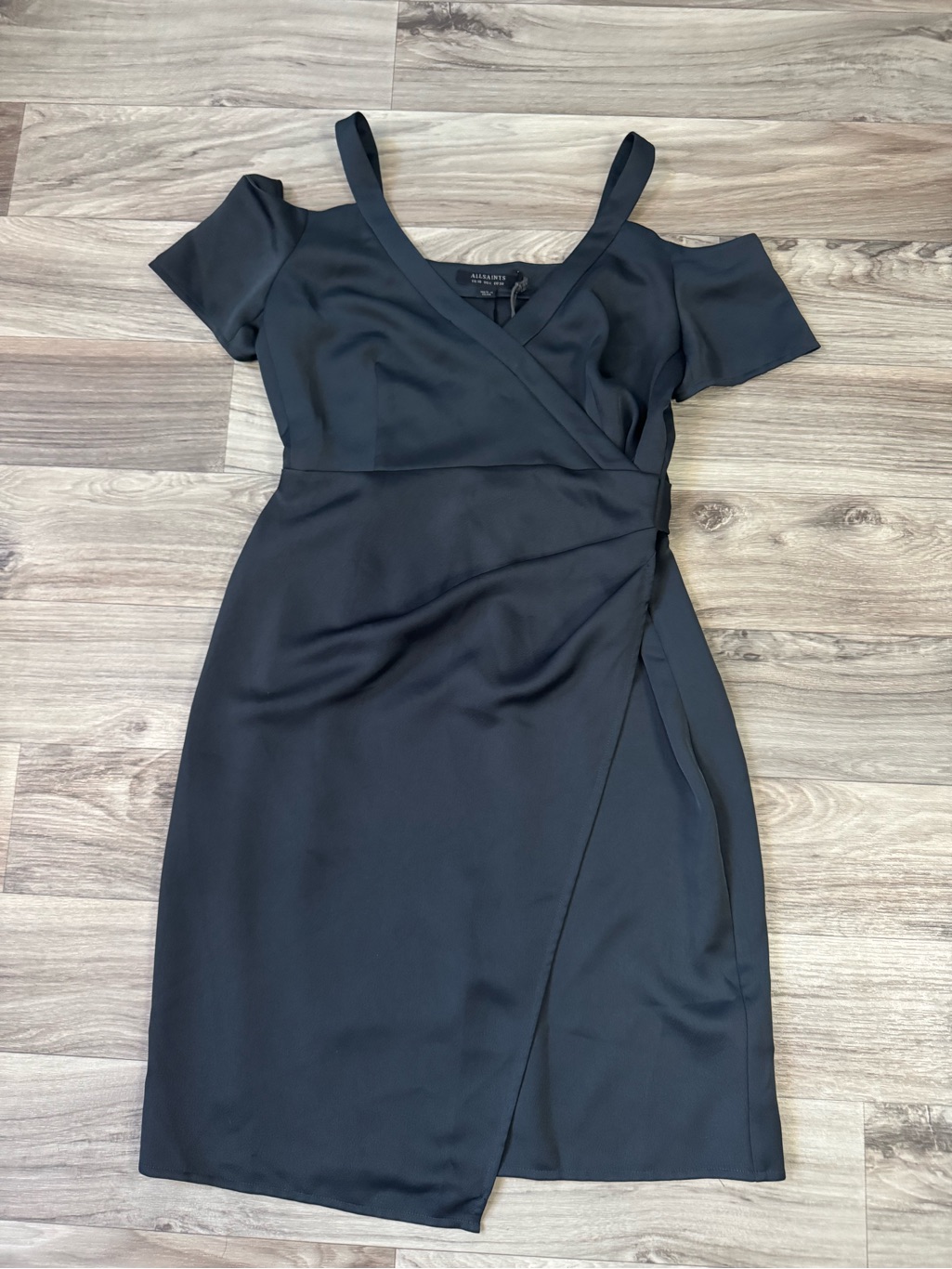 Nwt All Saints Cadia Dress In Oil Black Size 6